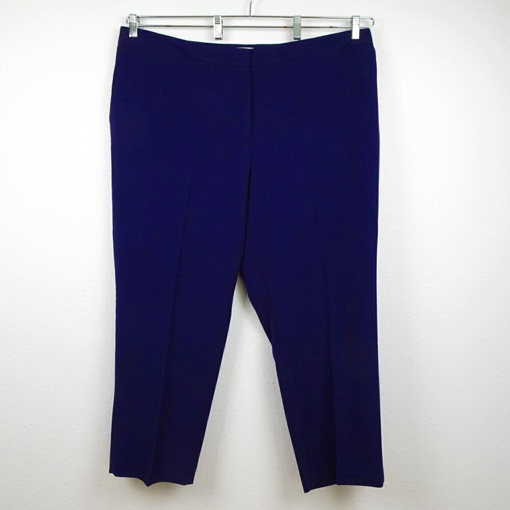 Kasper Pants Women's Plus Size 22W Navy Blue Work Wear Career